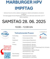 HPV Impftag 28.6.'25 in Marburg, Frankenberg, Gladenbach, Stadtallendorf, Rauschenberg_Hessen Ärztegenossenschaft